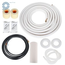 New 1/4 Inch - 3/8 Inch Install Kit For Mini Split Heat Pump Systems 25Ft White