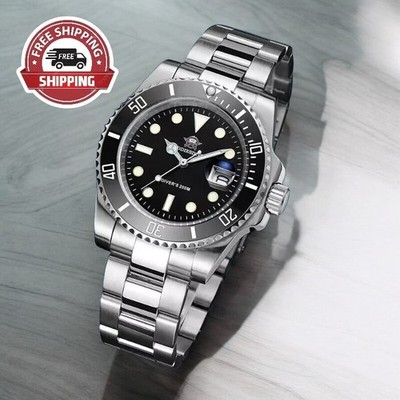 41MM ADDIESDIVE Quartz Men Watch Diver 200M Waterproof Stainless Steel Luminous
