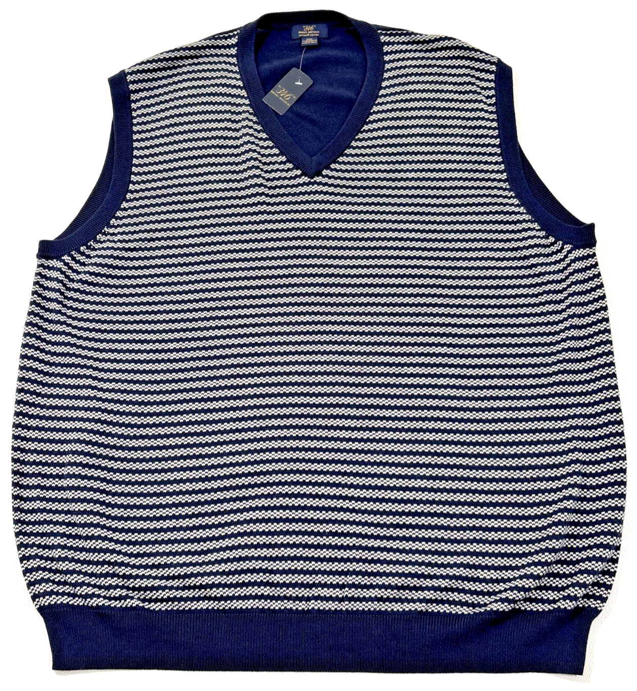 Brooks Brothers 346 Sweater Vest XXL Blue V Neck Supima Cotton NWT Geometric