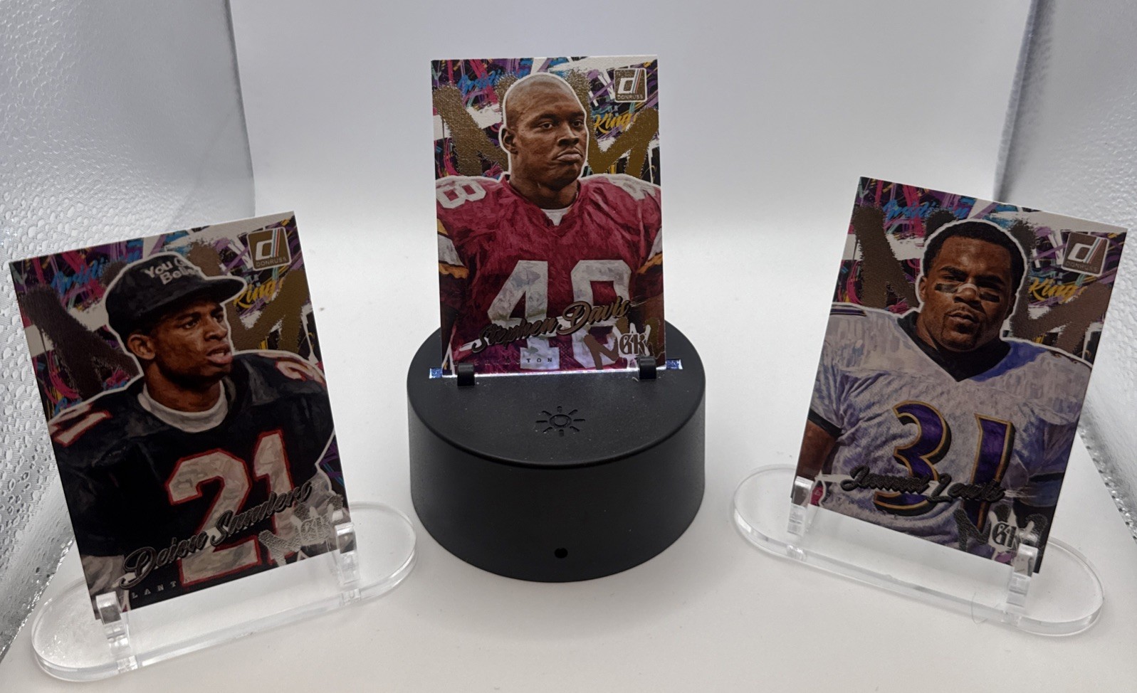 2026 Donruss Football Gridiron Kings Stephen Davis, Deion Sanders & Jamal Lewis