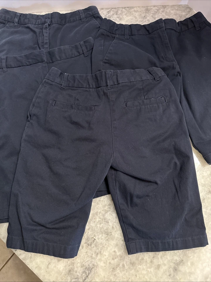 Lot of 4 CHAPS Girls Bermuda Shorts Navy  School Uniform Pants Waist 14 Reg - Image 3 of 4