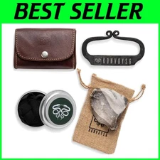 Traditional Leather Fire Starter Kit - Carbon Steel Striker & Emergency Tinder