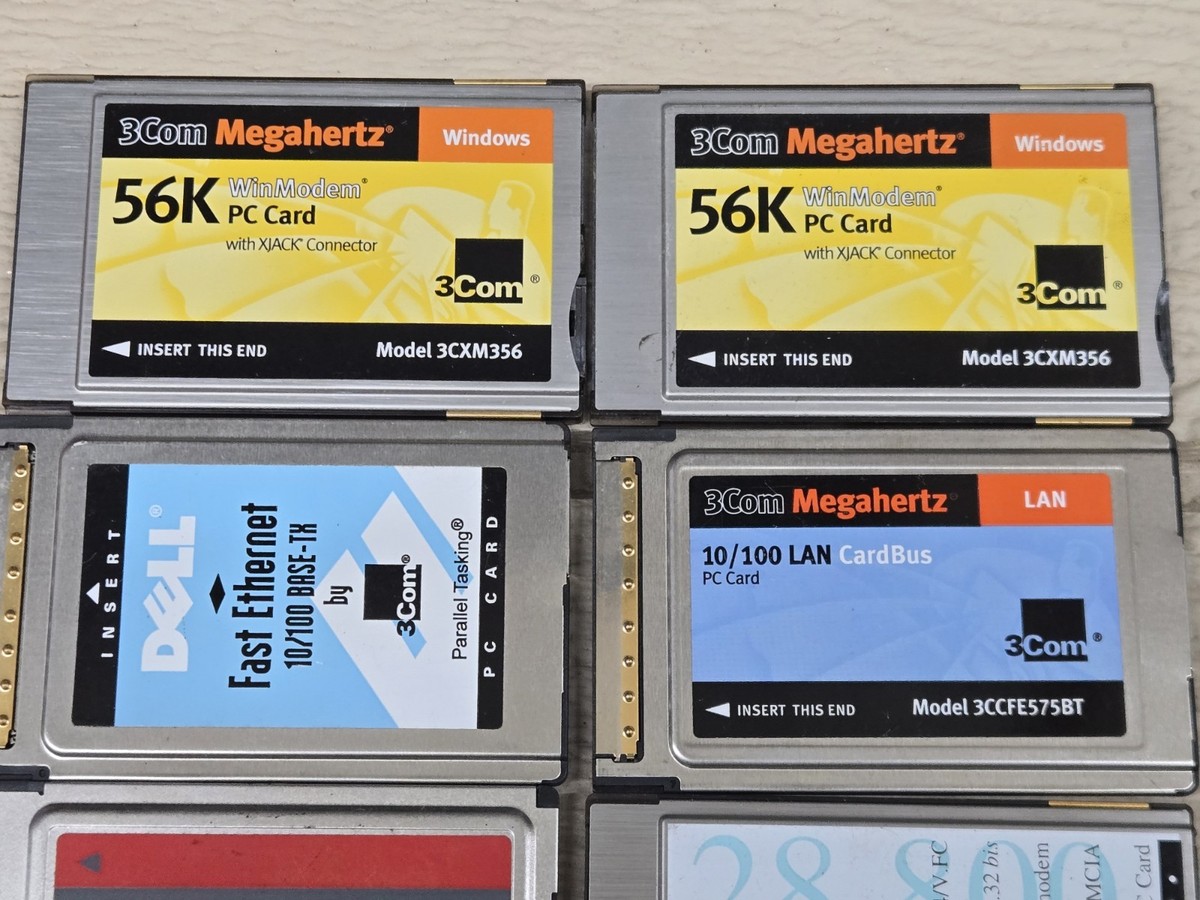 LOT Of 7 3Com & Others PCMCIA Megahertz PC Card Modem xjack