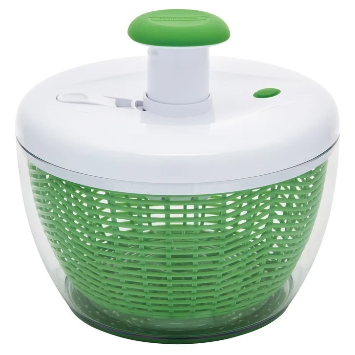 Farberware Pump Activated Salad Spinner 6.3L Clear Bowl Green Basket Open Box