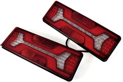 2x 12-24V LED Tail Lights with Indicator for Truck Trailer Tipper