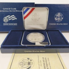 Lewis & Clark Bicentennial Silver Dollar Coin Proof U.S. Mint COA 2004 OGP
