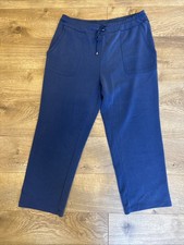 Chicos Zenergy Women  s Pants Size 8/10 Or 1R Blue Cropped Pull On Drawstring