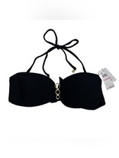 Trina Turk Sands Bandeau Bikini Top Black Size 10 New NWT