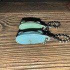 Vintage 1950s Red Tin Toy Phone + Turquoise Princess Keychains Pair Retro Lot 3! — photo 4