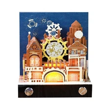 3D Paper Sculpture Desk 2026 Calendar Wood House Time Piece Sculpture Craft