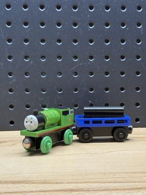 Thomas & Friends Wooden Railway Train Engine Percy & Sodor Cargo Filled Flatbed