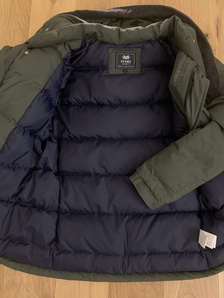 down jacket men M /BEAMS HEART/Japanese famous brand/military coat/ green - Image 3 of 4