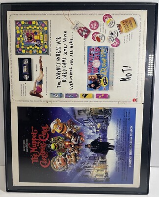 Vintage Marvel Comic Ad Wall Art Framed 11 x 14  The Muppets & Wayne's World