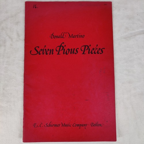 Rare Vtg 1974 Seven Pious Pieces Sacred Choruses Choral Music By Donald Martino