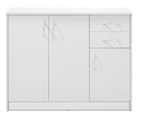 Kommode Sideboard Highboard Schrank Anrichte Mit 3 TüRen 2 Schubladen Weiß