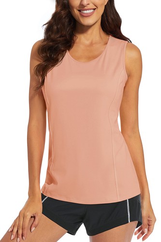 UPF 80+ Womens Sleeveless Workout Shirts Running Wicking Tank Athletic Gym Tops - Picture 97 of 124
