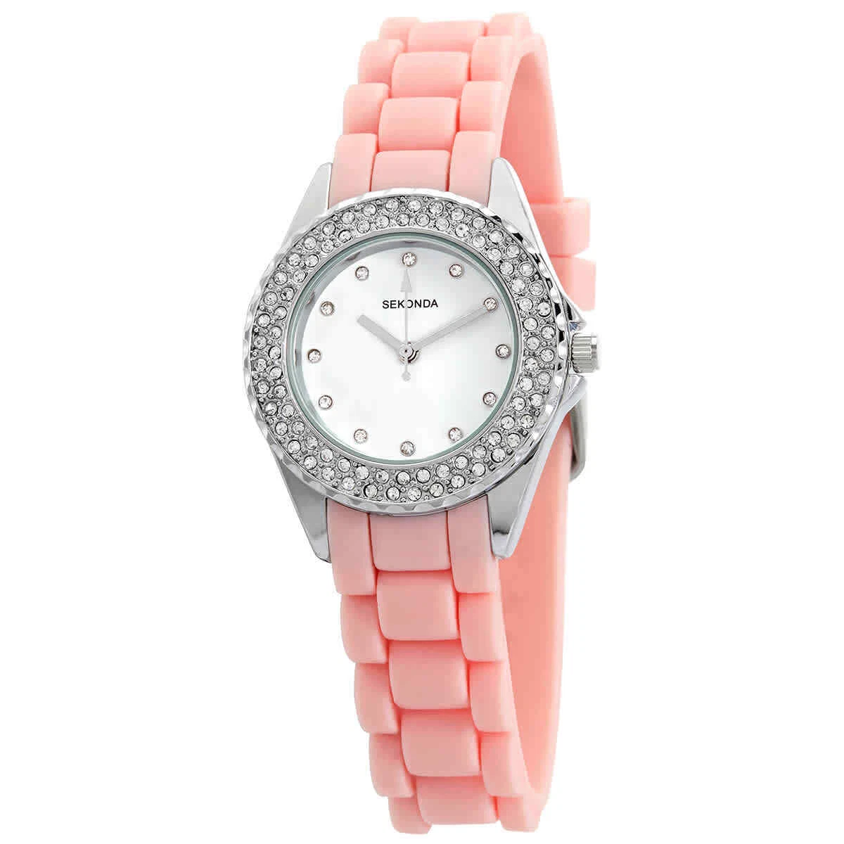 Sekonda Ladies Watch with White Dial and Pink Silicone Strap 2509