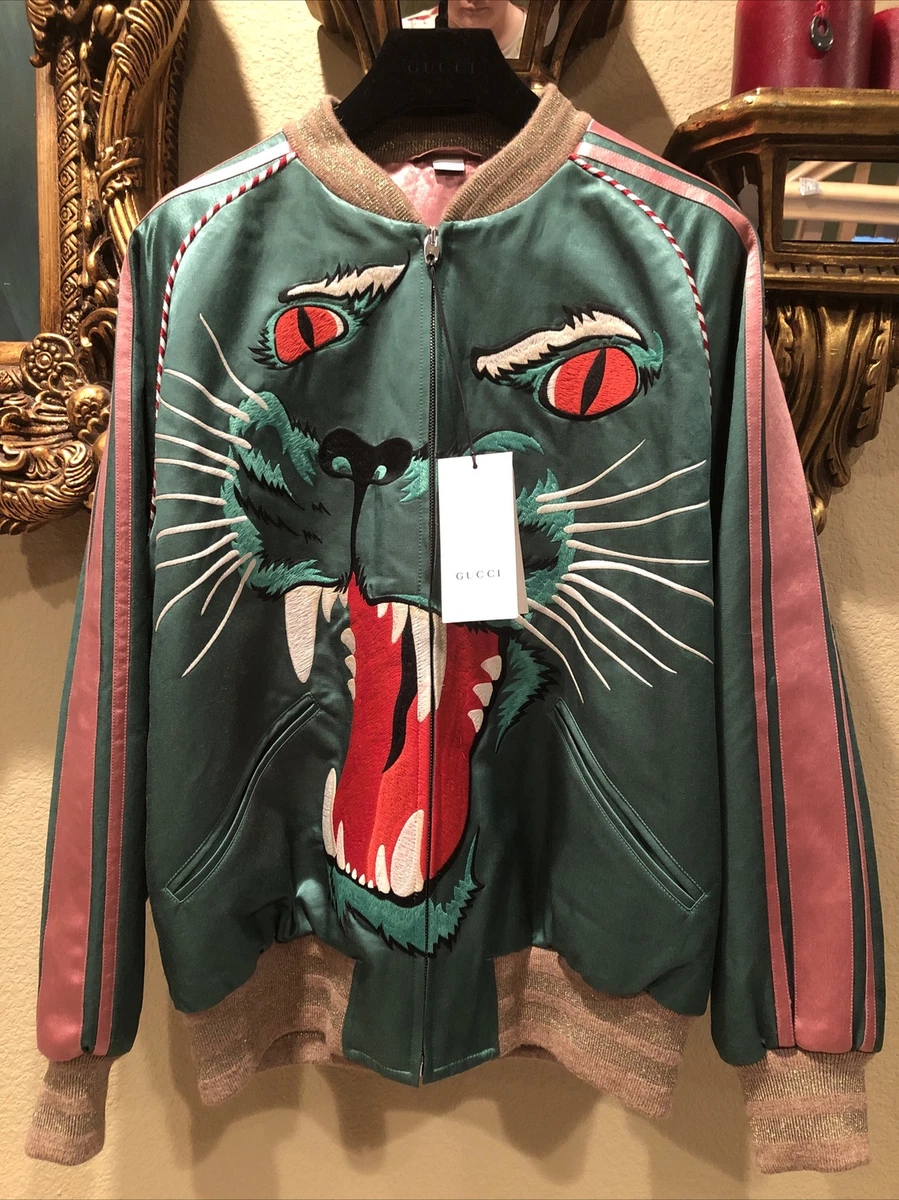 100% Authentic GUCCI Green Satin With Panther $2900+Tax Size: eBay