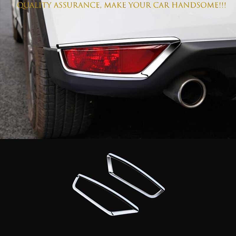 2017-2021 Mazda CX-5 Glossy Chrome Rear Fog Light Eyelid Trim 2PCS