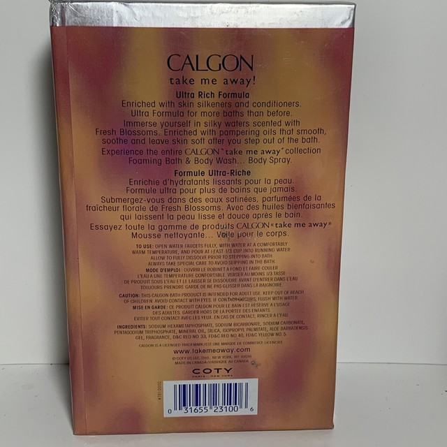 Vintage Calgon Fresh Blossoms Bath Oil Beads Take Me Away 12oz for sale