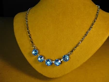 MARIANA NECKLACE SWAROVSKI CRYSTALS BLUE BEADS SILVER P MOSAIC Gift Christmas