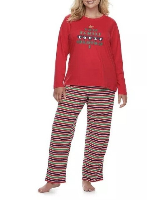 New Jammies For Your Families Women 2pc Pajama Set Xmas Top Microfleece Pant 3xl For Sale Online