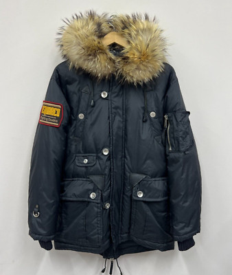 Dsquared Fighting Dudes Down Puffer Jacket Fur Hooded Coat