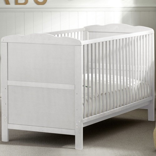 White Baby Cot Bed 140x70 or 120x60cm Cotbed Mattress, Junior Bed
