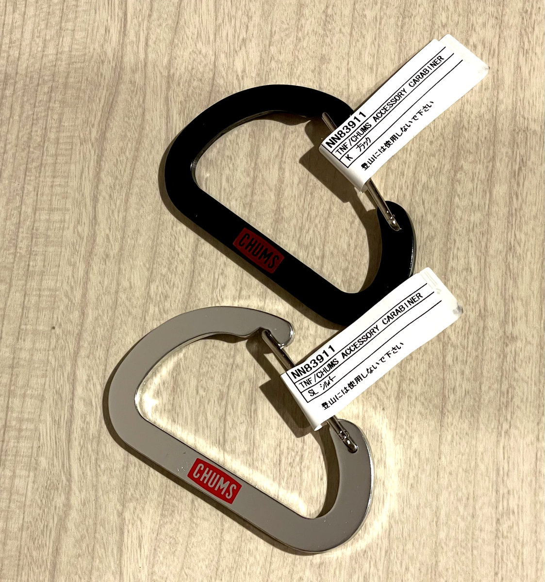 Set of The North Face × CHUMS Accessory Carabiner Black,Silver