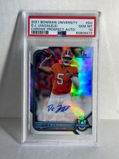 DJ UIAGALELEI RC 2021 BOWMAN U  CHROME REFRACTOR ROOKIE AUTO ROOKIE PSA 10 POP 1