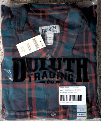 Duluth Trading Mens Free Swingin Flannel Relaxed Fit Forest Night Plaid 2XL-T