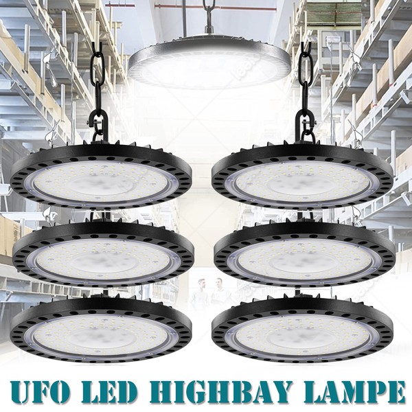 6X 300W 30000LM Ufo Led Hallenbeleuchtung Industrielampe Deckenstrahler Highbay-image