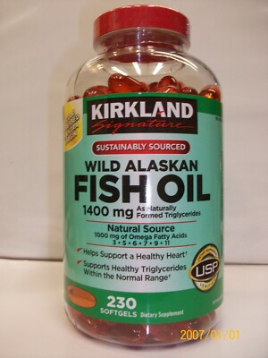 Wild Alaskan Fish Oil 1,400 mg Omega Fatty Acids 1,000 mg 230 Softgels