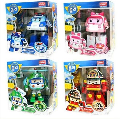 Robocar Poli Deluxe Big Transforming Transformer Robot 4pcs Poli
