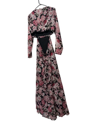 Bardot Garden Floral Maxi Dress Women 6 Small Cutout Waist Dark Witchy Coquette - Picture 16 of 17