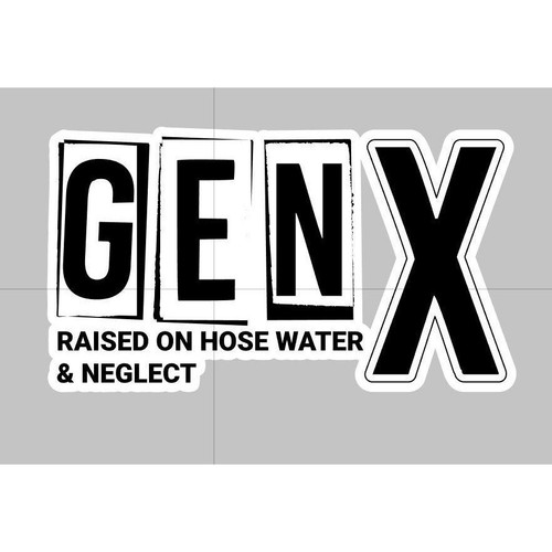 Gen X Raised on Hose Water and Neglect Vinyl Decal/Sticker (Choose your Colors) - 第 1/4 張圖片