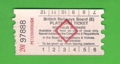 British Railways AA Machine Issued Platform Ticket - BRB(E) Peterborough