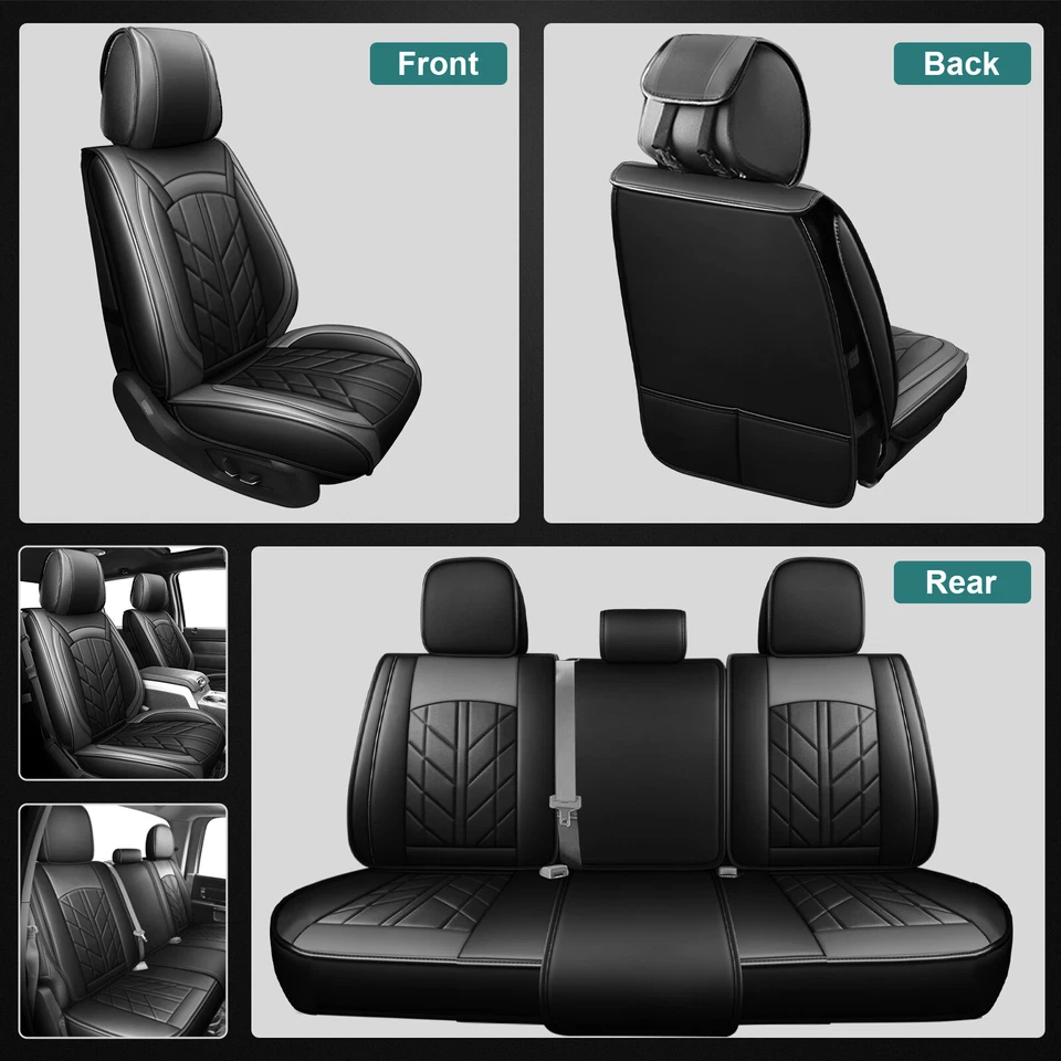 Car 5-Seat Covers For Toyota Tacoma 2005-2023 Crew Cab 4-Door Front Rear Cushion Foto 2 de 4