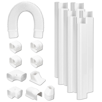 3'' W 9.5 Ft Line Set Cover Kit For Mini Split/Central Air Conditioner PVC