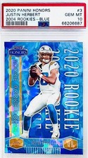 2020 Panini Honors Justin Herbert RC Prizm Blue SP #/15 Rookie PSA 10 💎 Low Pop