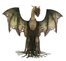 Animated Dragon Prop Winter Forest Green 7' Animatronic Halloween Lifesize