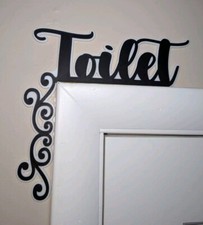 Toilet Door Sign Topper for left side Plaque for Toilet Bath Room Decor Restroom