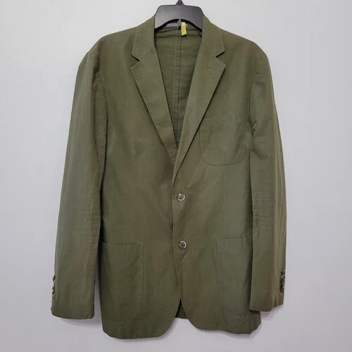 Suitsupply Copenhagen Men's 2 Piece Suit Size 42L Cotton Linen Olive Green *Read - Picture 10 of 19