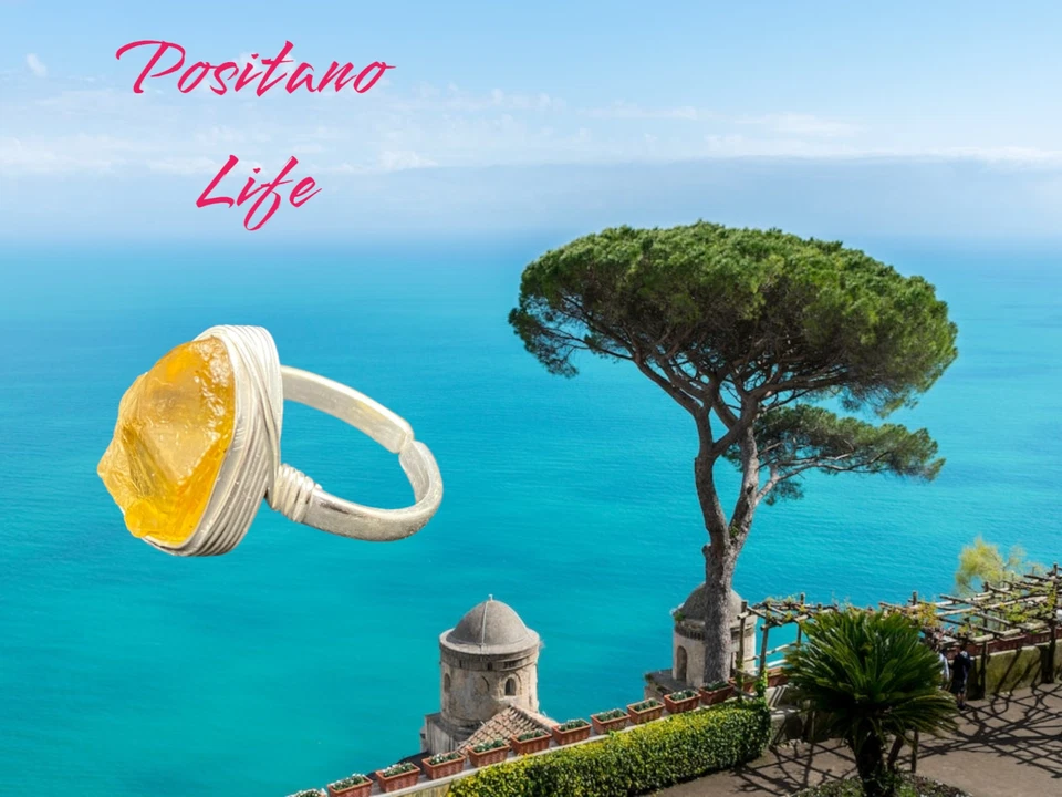 Moda Positano Gioielli - Collezione Zaffiro - Anello Ag 925 con Quarzo Citrino - Immagine 2 di 4
