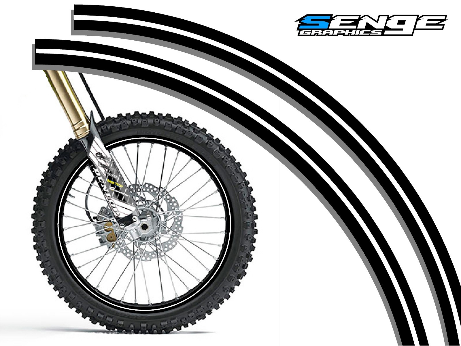 16 & 19 INCH DIRT BIKE RIM PROTECTORS WHEEL DECALS TAPE GRAPHICS