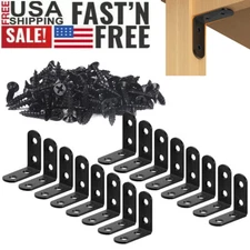 Lot 1.5" L Brackets Corner Brace Stainless Steel Right Angle Heavy Duty w/Screws