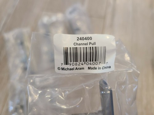 6 x Michael Aram Steel Channel Drawer Door Pulls 240400 Steel 3" Hole Spacing - Picture 4 of 4