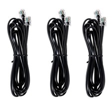 JMZLY RJ12 6P6C Male to Male Straight Wired Phone Cord Data Cable 6.6ft 3-Pack