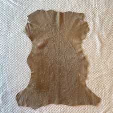 Genuine Sheepskin Rug Tan 23x12" Real Pelt Seat Pad Ultra Soft Flat Pile Nubuck