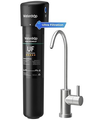 Waterdrop 15UB-UF Under Sink Water Filter System with Dedicated Faucet, 16K Gal